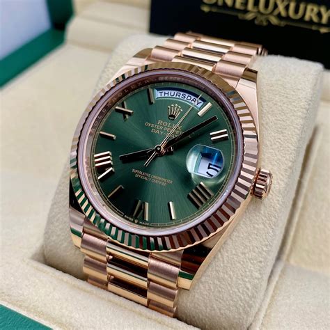 rolex day date 40 green price|rolex day date 40 used.